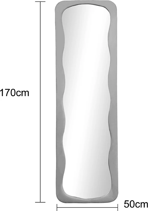 Pasqyrë Lezour, kadife, ngjyrë mollë e kalbur, 50x5x170cm