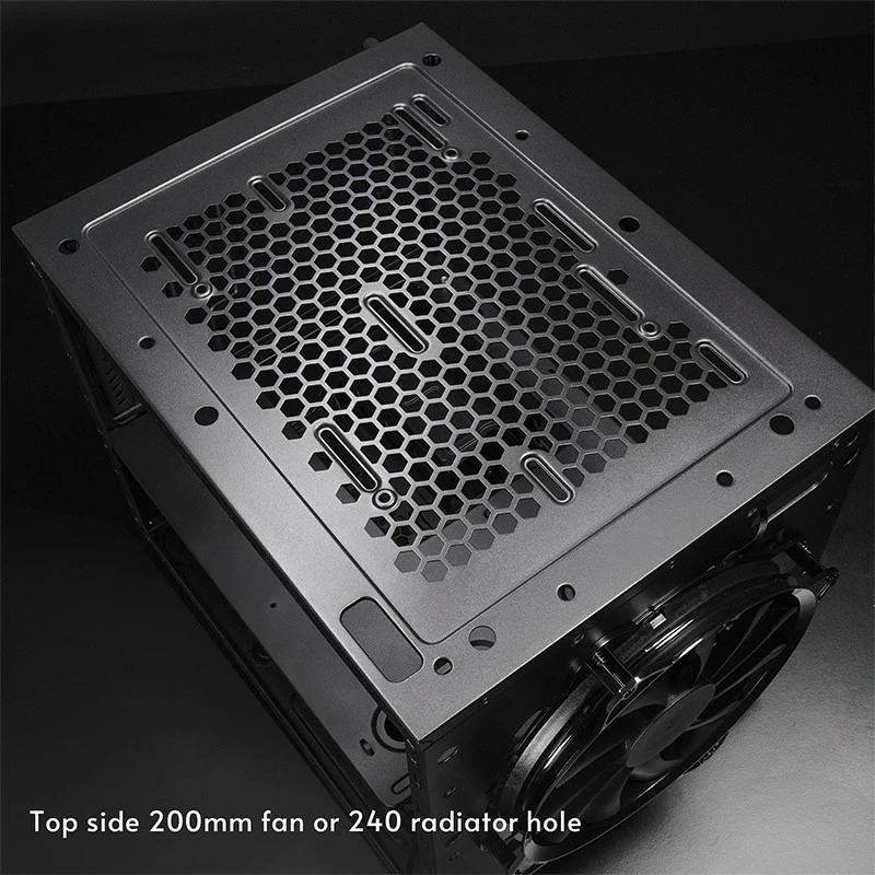 Kasë Chieftec CI-03B-OP mATX kube, Micro ATX/Mini ITX, 1x 200 mm ventilator, USB 3.2 Gen 2 Type-C, e zezë