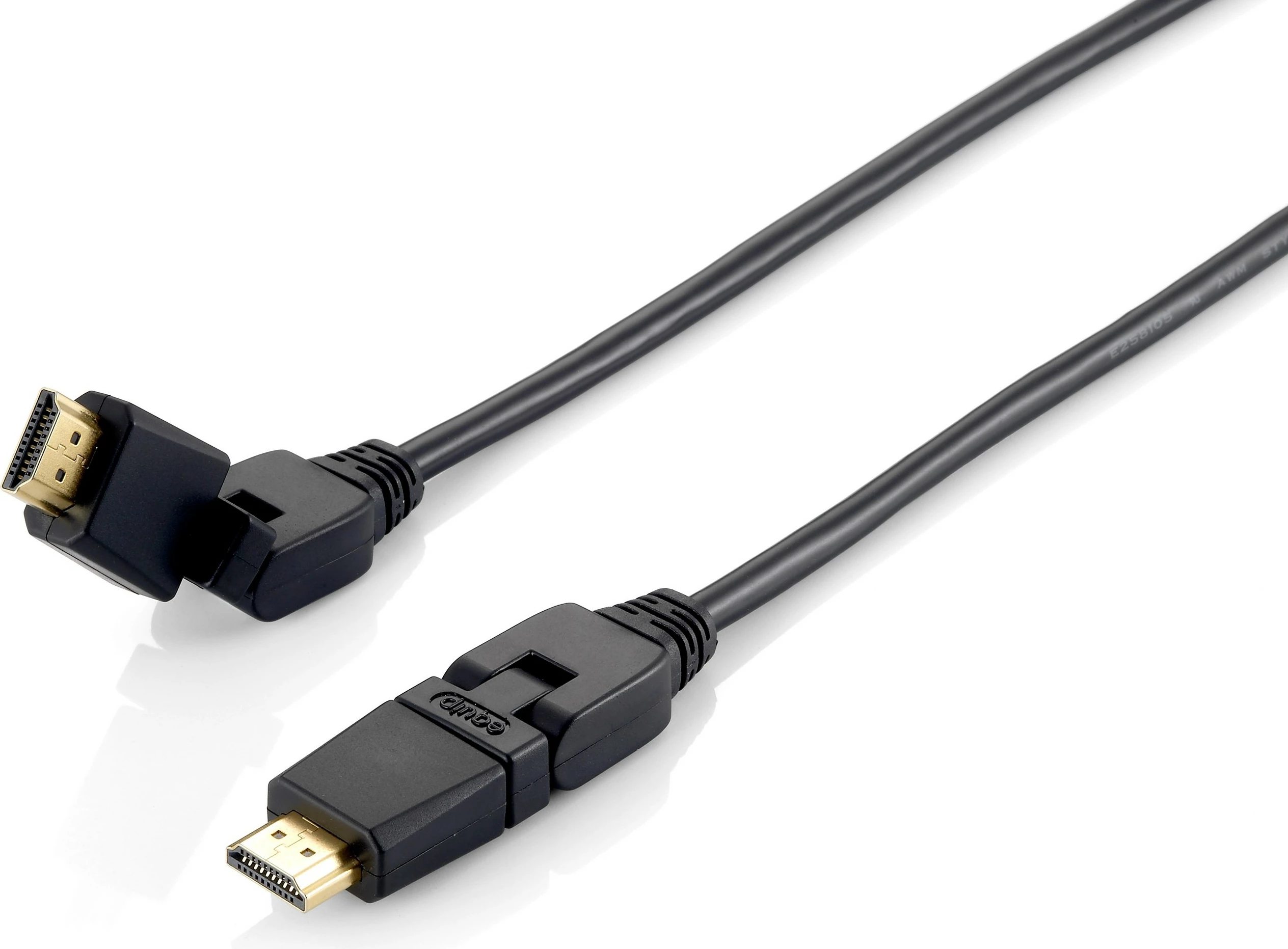 Kabllo HDMI 2.0 Equip 5m, plug rrotullues, e zezë