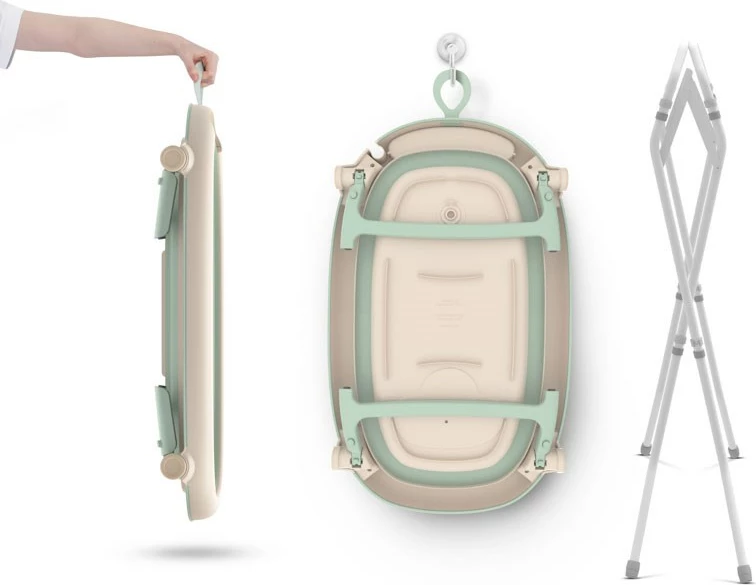 Vaskë palosëse për bebe neno LUCY STAND me kornizë, Mint