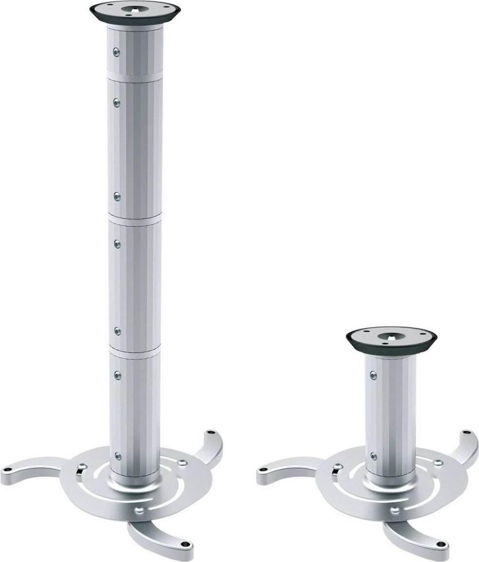 Mbajtës tavani për projektor Maclean MC-517S, universal, i rregullueshëm, argjendtë