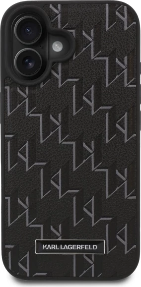 Mbështjellës Karl Lagerfeld Hot Stamp MagSafe për iPhone 16, i zi