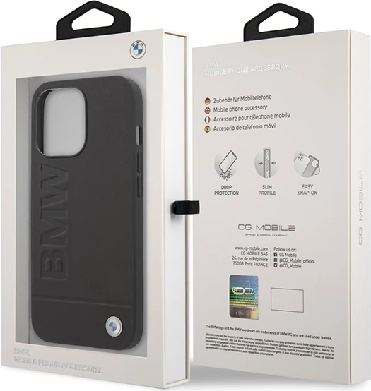 Mbështjellës BMW BMHMP14XSLLBK për iPhone 14 Pro Max 6.7", hardcase, MagSafe, i zi