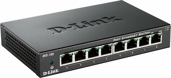 Switch D-Link DES-108, 8 porta, Fast Ethernet, metal