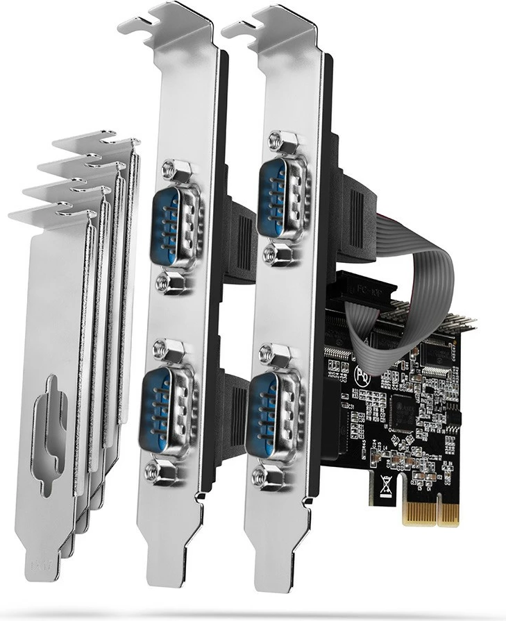 Kasë zgjerimi AXAGON PCEA-S4N, 4x port serial RS232, PCIe, set me SP & LP