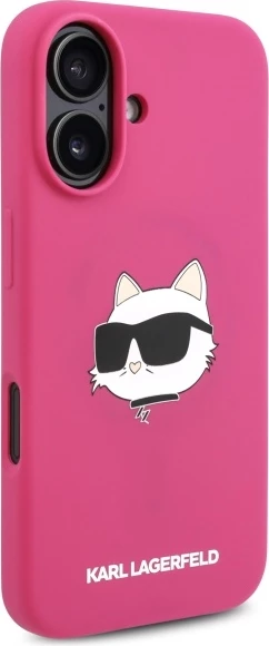 Mbështjellës Karl Lagerfeld Silicone Choupette Head MagSafe për iPhone 16, Fuchsia