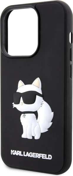 Mbështjellës Karl Lagerfeld KLHCP14X3DRKHNK për iPhone 14 Pro Max 6.7", 3D Rubber Choupette, i zi