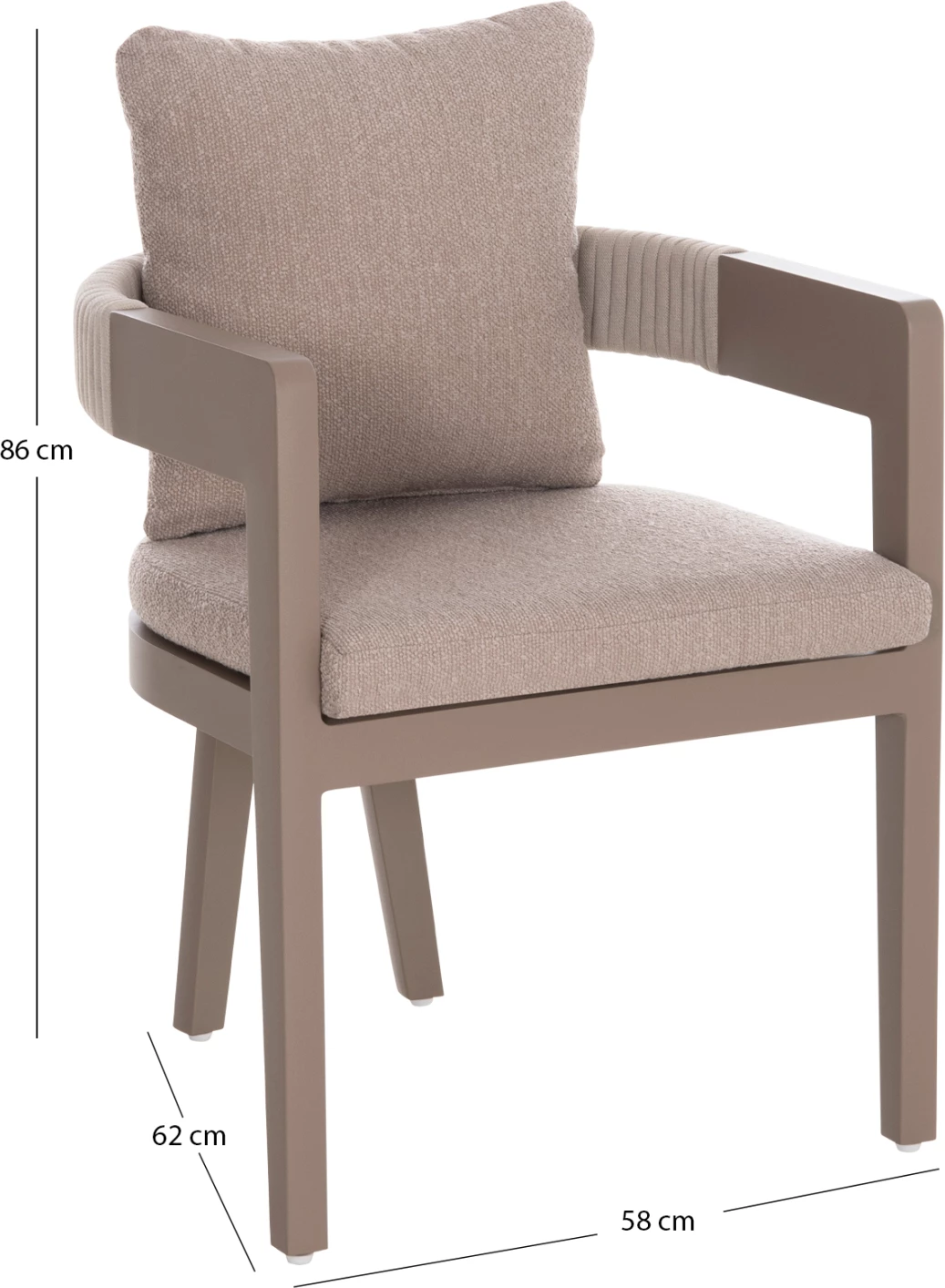 Karrige me krahë, ngjyrë kafe e hapur, Candeo