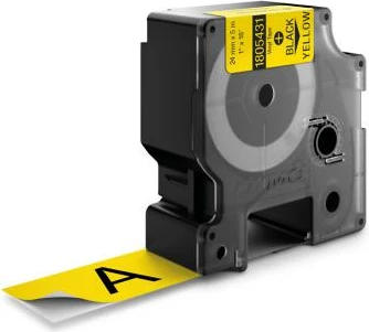 Shirit etiketimi vinil Dymo Rhino 1805431, i zi në të verdhë