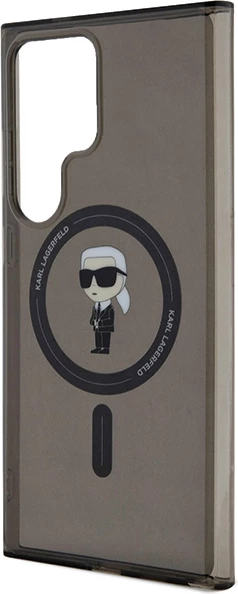 Mbështjellës Karl Lagerfeld IML Ikonik MagSafe për Samsung Galaxy S24 Ultra, i zi