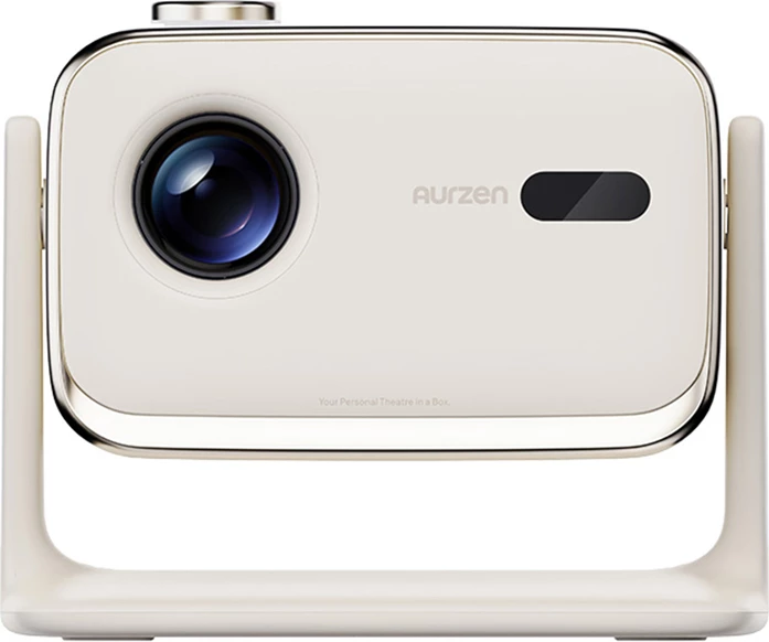 Projektor Aurzen Boom Mini Full HD 1080p, 500 ANSI, Google TV, Dolby Audio, i bardhë, set (projektor + telekomandë + adapter rryme + manual)