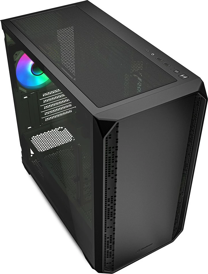 Kasë Sharkoon MK2 RGB Micro-ATX, xham i temperuar, e zezë