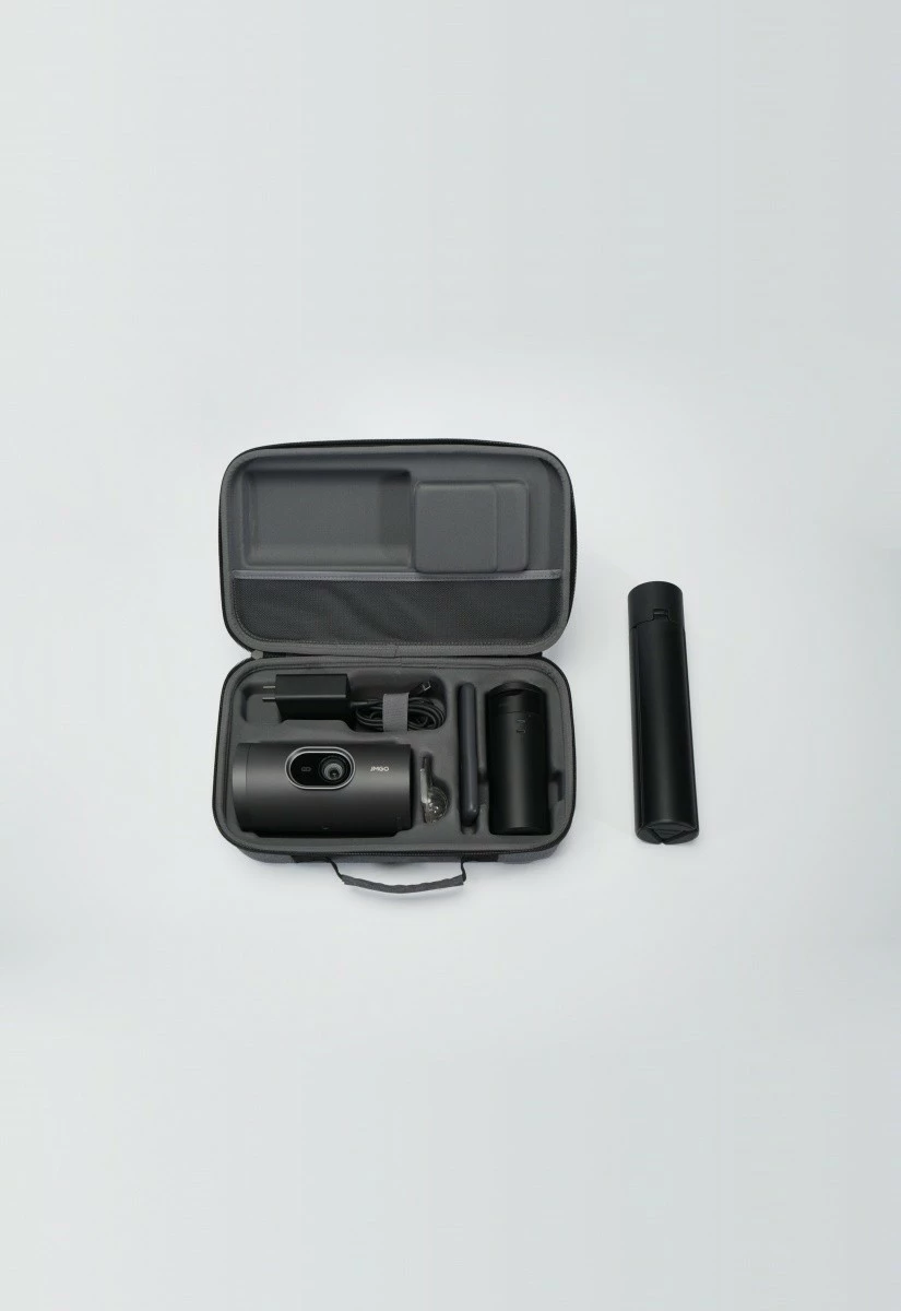 Projektor portabël, JMGO PicoPlay+ Pack J61-7K4 URJMG, 1080p FHD 450 ISO lm, Google TV, Wi‑Fi/Bluetooth, HDMI/USB‑C, altoparlant 8W, antracit, set me tripod dhe power bank 20,000mAh