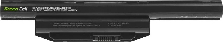 Bateri laptopi Green Cell FS31, 4400 mAh, 11.1V, për Fujitsu LifeBook, Zezë
