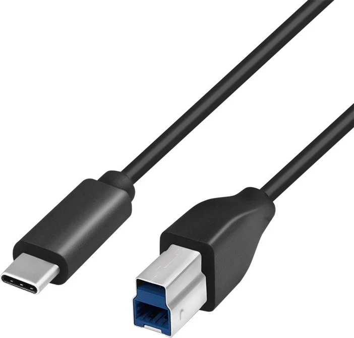 Kabllo Logilink USB-C në USB-B 2m, e zezë