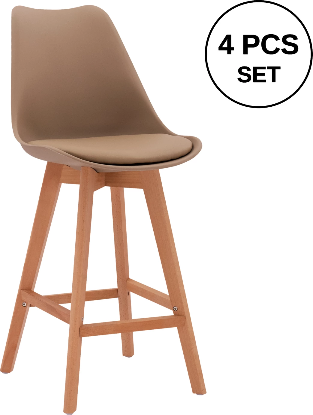 Karrige për bar Vegas FH8000.45 ngjyrë kapuçino 48x58x105 cm, set prej 4 copash