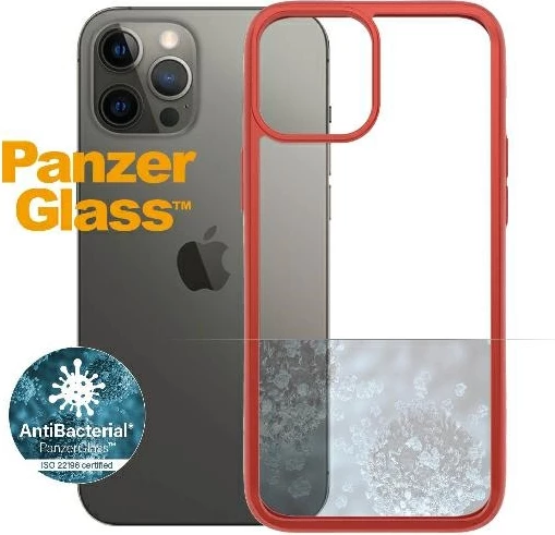 Mbështjellës PanzerGlass ClearCase për iPhone 12 Pro Max, transparent dhe i kuq