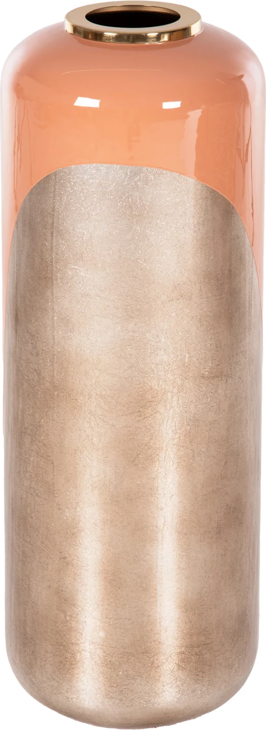 Vazo dekorative për dysheme RAKSASA FH4230.02 metalike, ngjyrë salmon-bronz e lehtë, Φ30x90H cm