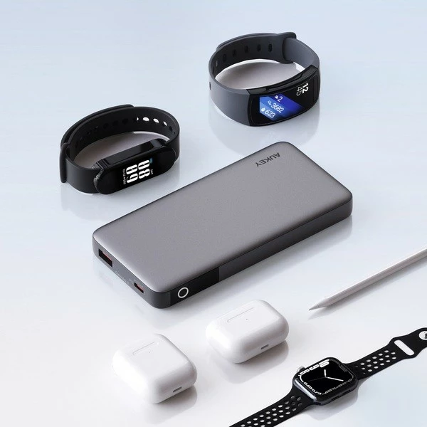 Power bank AUKEY PB-Y41, 10000mAh, 30W, 2xUSB, LED, Gri