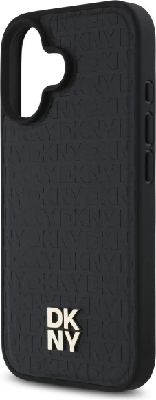 Mbështjellës DKNY Repeat Pattern Stack Logo MagSafe për iPhone 16, i zi