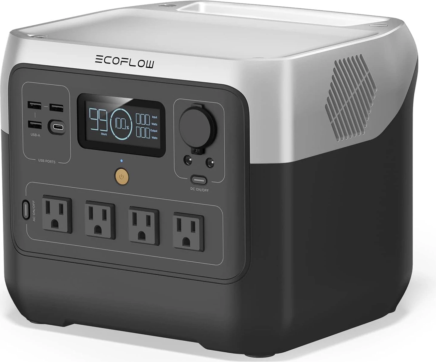 Stacion energjie portativ, ECOFLOW River 2 Pro, 768Wh 800W (X-Boost 1600W), karikim 70 min, i zi/gri