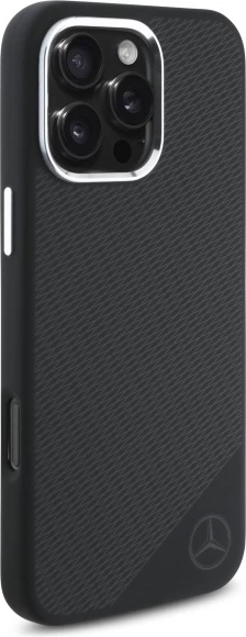 Mbështjellës Mercedes për iPhone 16 Pro Max, silikon, MagSafe, i zi