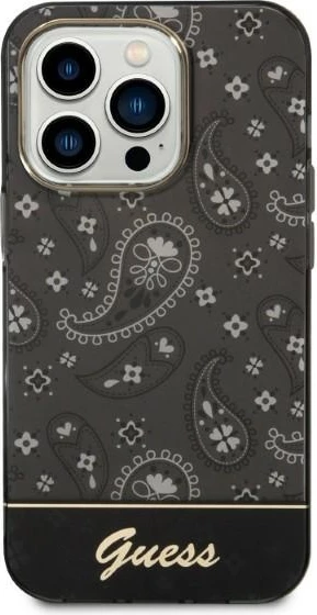 Mbështjellës Guess Bandana Paisley për iPhone 14 Pro Max 6.7", i zi