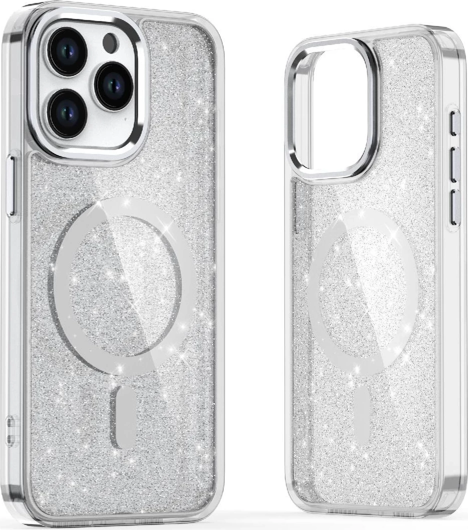Mbështjellës Hurtel Glitter Case me MagSafe për Samsung Galaxy A36 5G, Bardhë