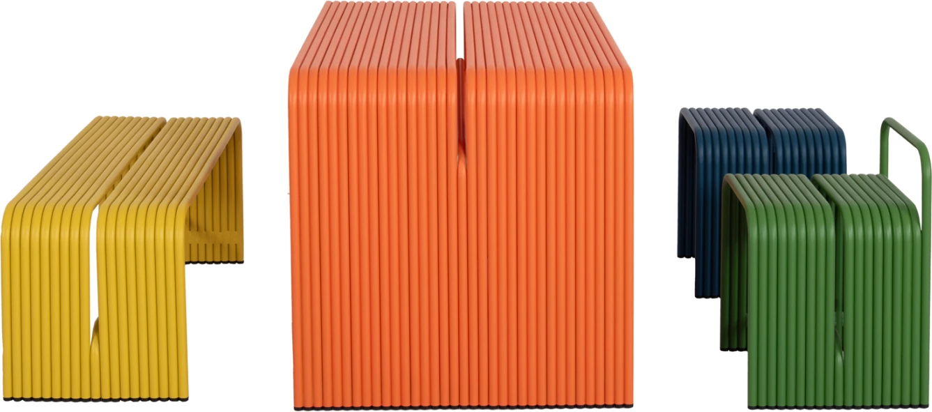 Tavolinë ngrënieje për jashtë, alumin, ngjyrë portokalli, INTREPID FH6330.09, 121x70x70cm