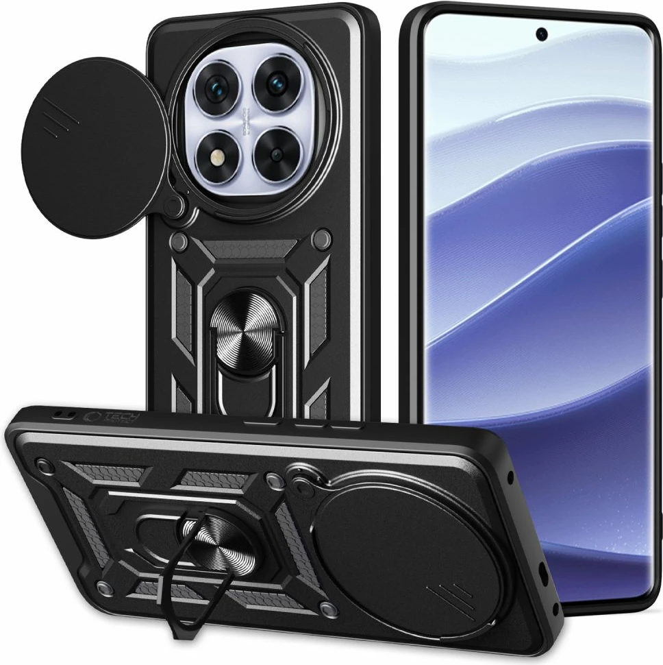 Mbështjellës Tech-Protect CamShield Pro për Xiaomi Redmi Note 14 Pro+ 5G, i zi mat