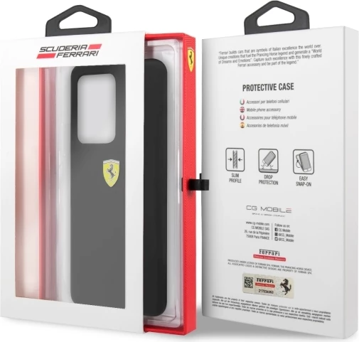 Mbështjellës Ferrari Hardcase FESSIHCS69BK për Samsung Galaxy S20 Ultra, silikon, zi