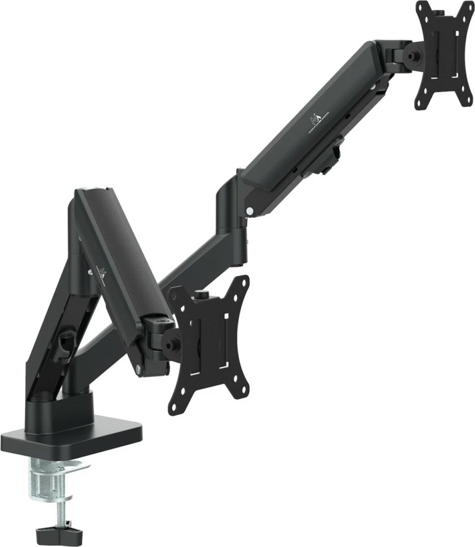Mbajtës tavoline për 2 monitorë Maclean MC-134, 17-32\", VESA 75x75/100x100, 2-10 kg, i zi