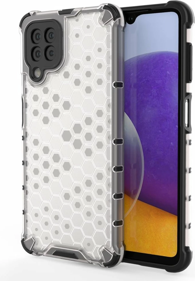 Mbështjellës Hurtel Honeycomb Case armor për Samsung Galaxy A22 4G, Transparent