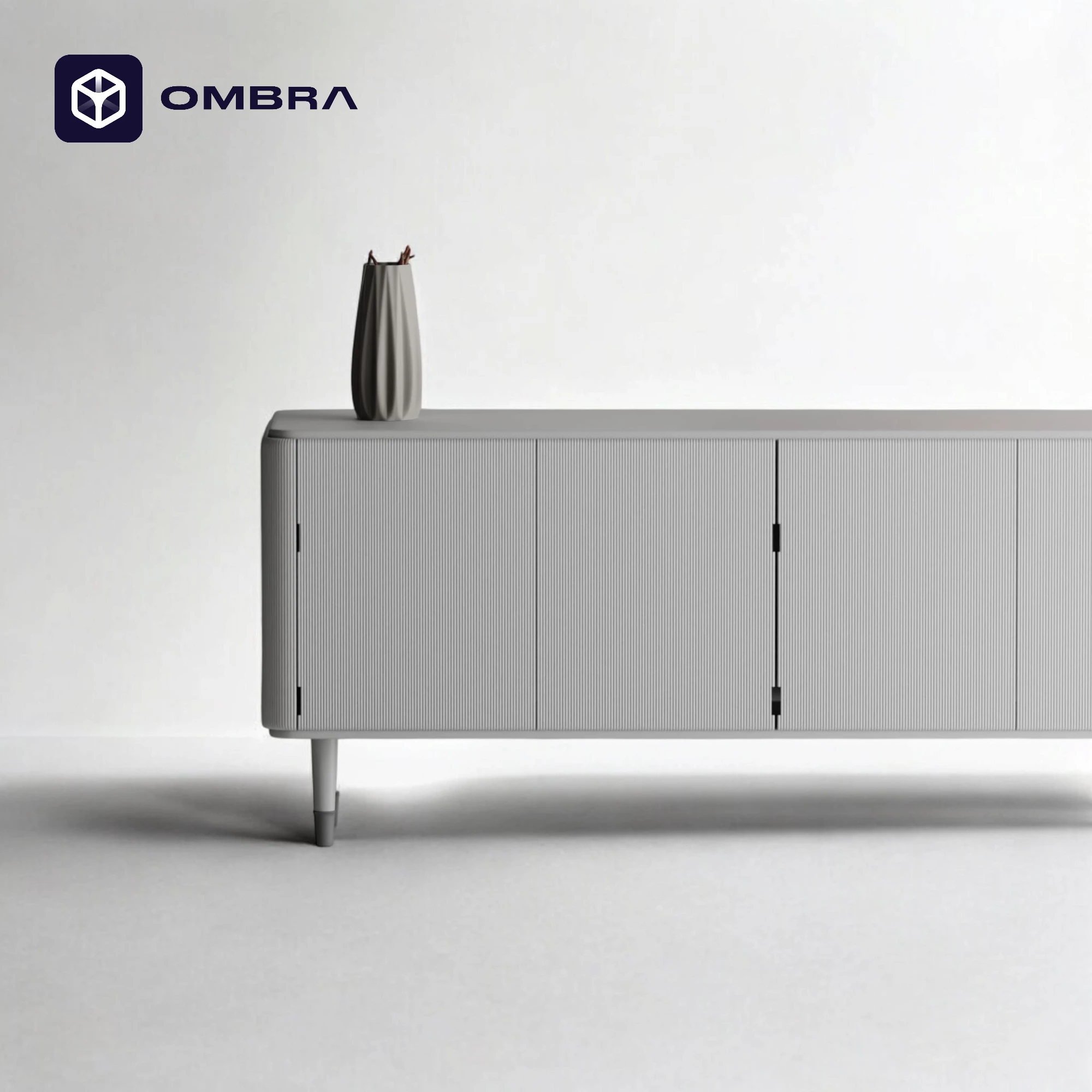 Vazo dekorative me forma të lakuara, hiri