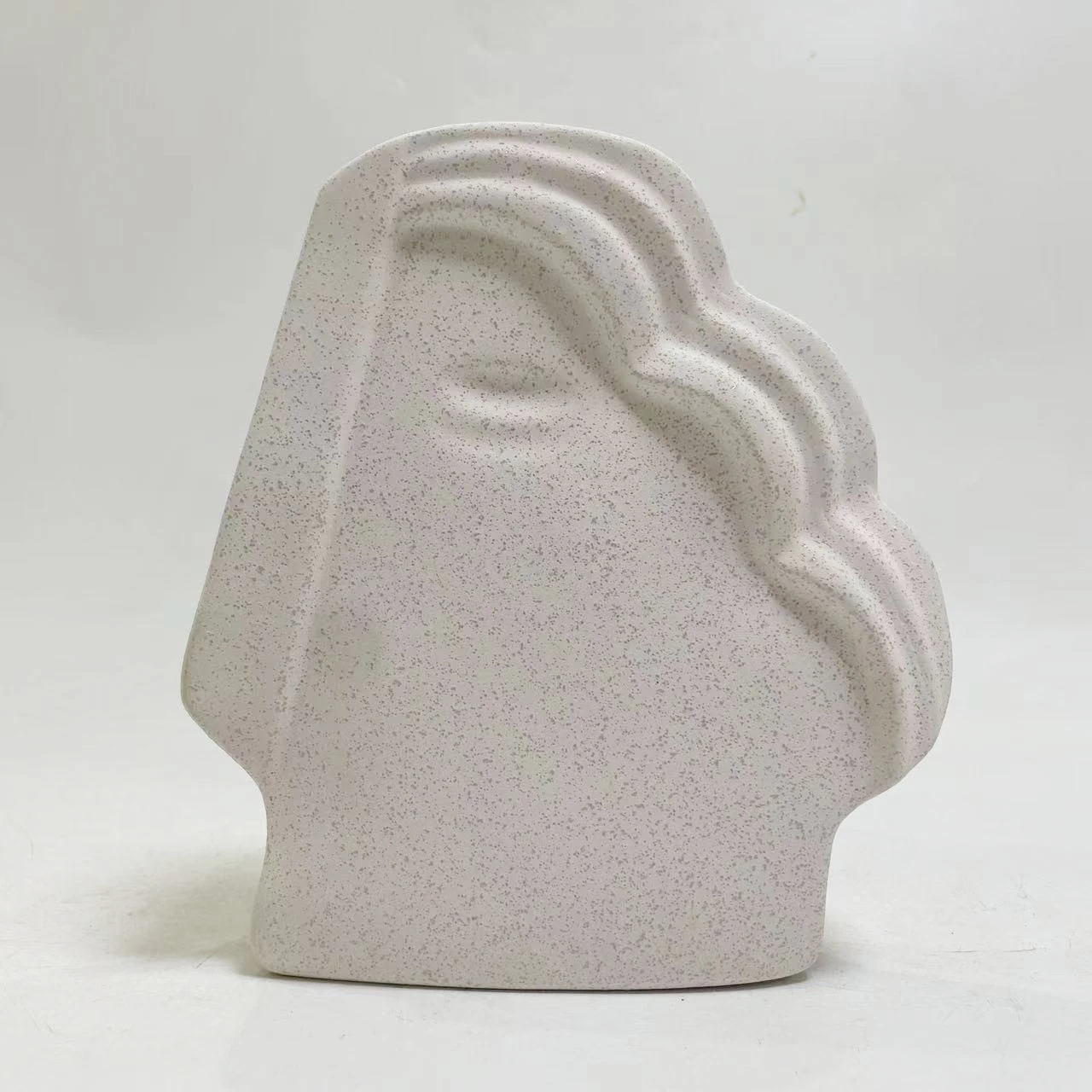 Dekor tavoline prej qeramike, ngjyrë e bardhë, me kristalizim, FH4585, 22,5x6x25 cm