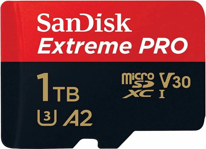 Kartelë memorje microSDXC SanDisk Extreme PRO SDSQXCD-1T00-GN6MA 1TB UHS-I A2 U3 V30 me adapter SD, kuqe/zezë
