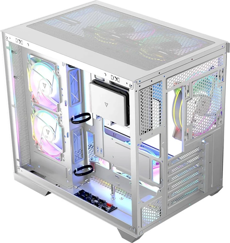 Kasë MODECOM Volcano Panorama APEX ARGB 3F MIDI, e bardhë