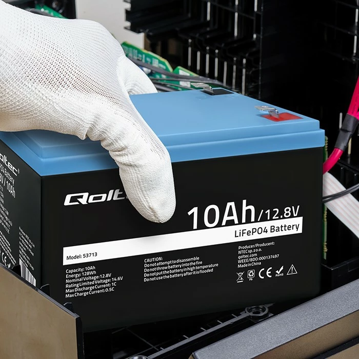 Bateri LiFePO4 rimbushëse, Qoltec 53713, 12.8V 10Ah 128Wh, me BMS