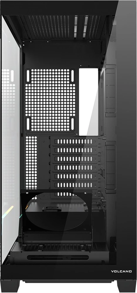 Kasë MODECOM VOLCANO STELLAR PLUS MIDI Tower, ATX/mATX/ITX, xham i temperuar, ARGB, pa ventilatorë, USB-C, e zezë