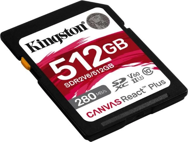 Kartelë memorie Kingston Canvas React Plus SD, 512GB, UHS-II, 280MB/s