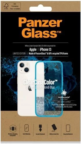 Mbështjellës PanzerGlass ClearCase, për iPhone 13/14/15, transparent blu