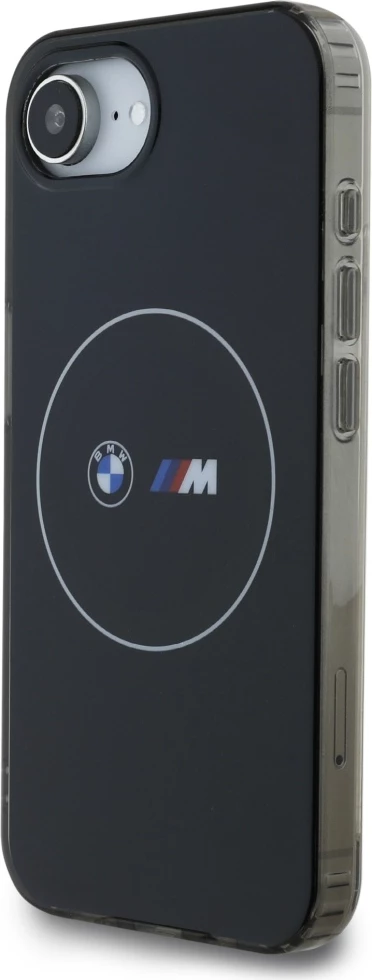 Mbështjellës BMW IML Metal White Circle MagSafe për iPhone 16e, i zi