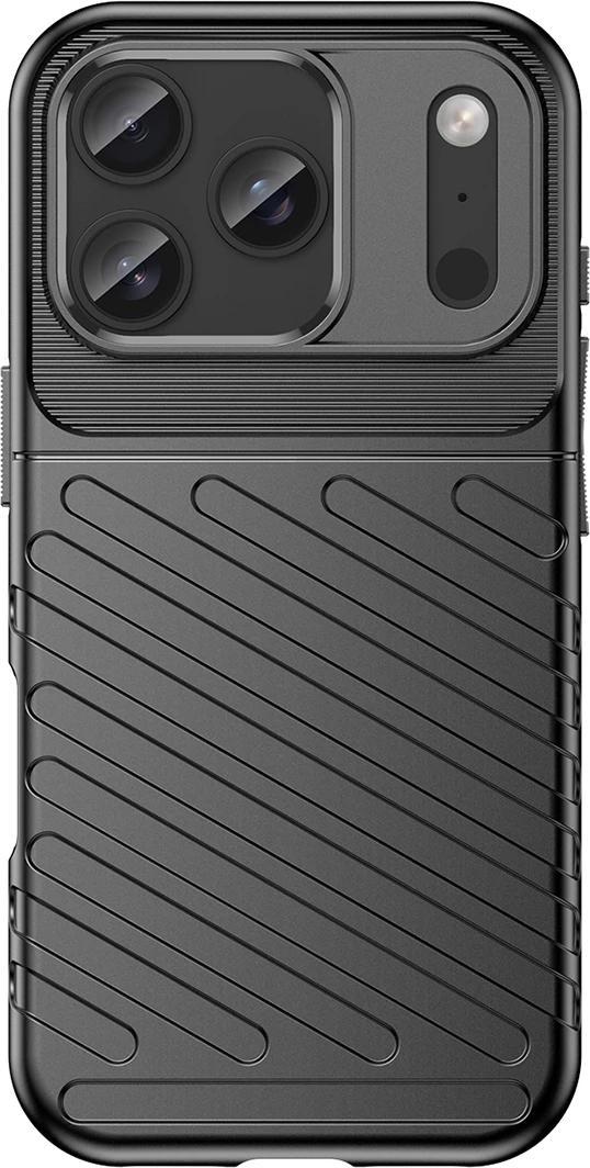 Mbështjellës Hurtel Thunder Case për iPhone 17 Pro, TPU, i zi