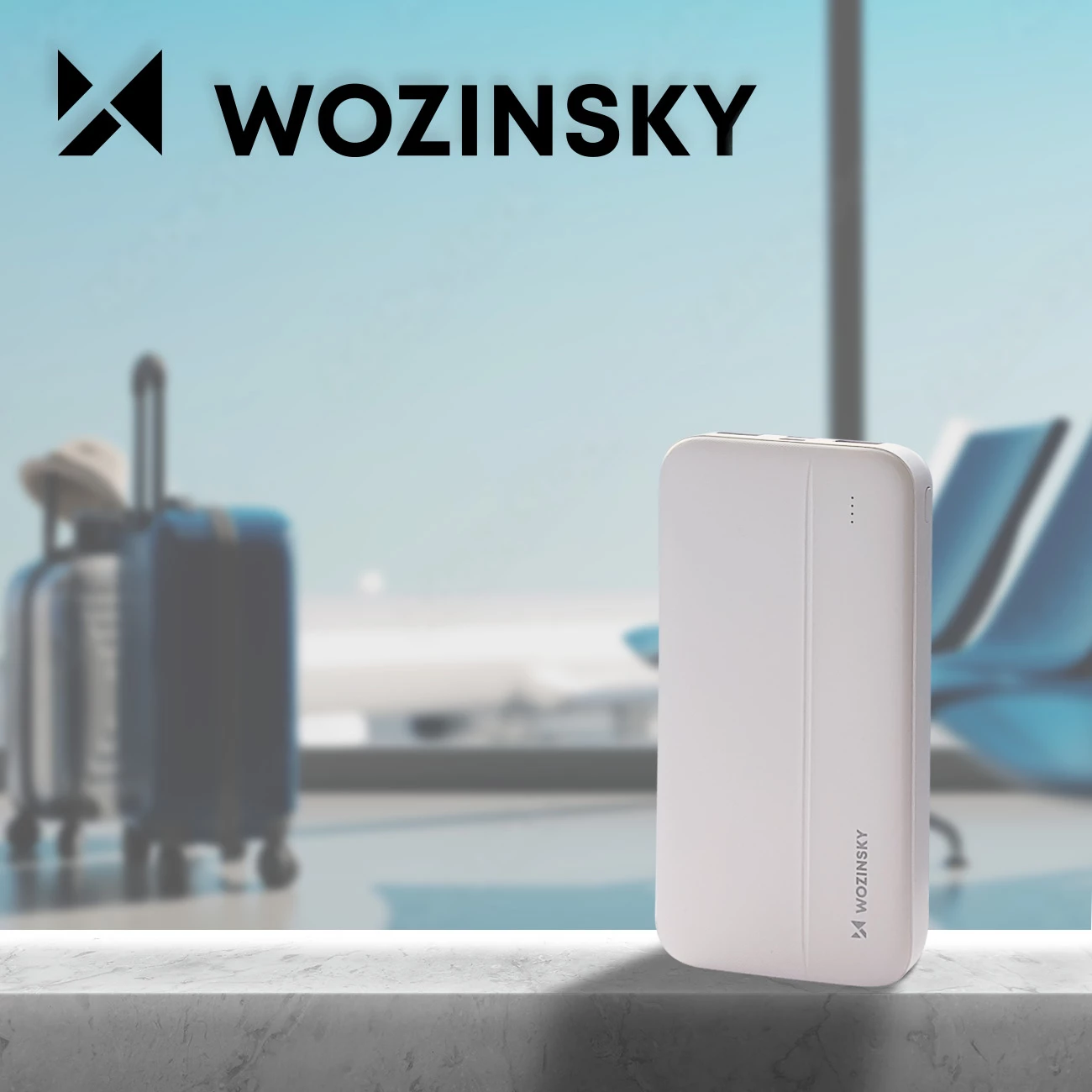 Powerbank Wozinsky WPBWE1, 10000mAh, 2x USB, Bardhë