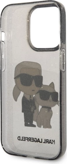 Mbështjellës Karl Lagerfeld Karl&Choupette për iPhone 14 Pro, i zi