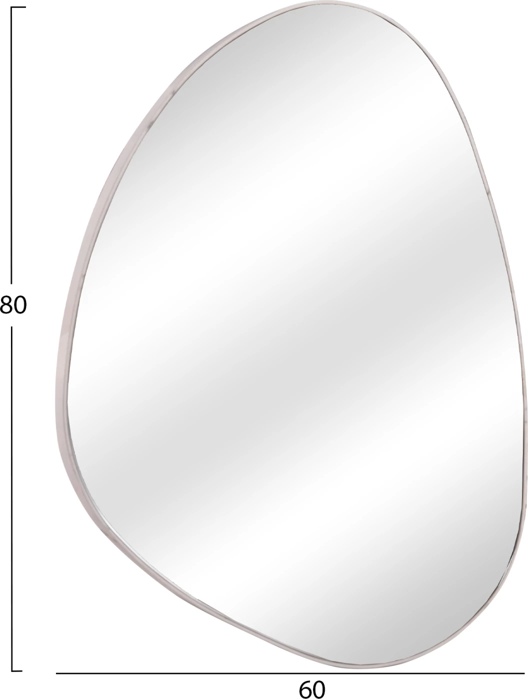 Pasqyrë muri e parregullt, kornizë MDF, ngjyrë mermeri të bardhë, FH4487.05, 60x80 cm