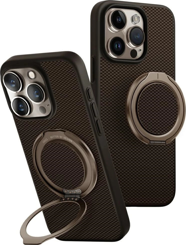 Mbështjellës UNIQ Keva Air Magclick Charging GripFit për iPhone 16 Pro, Kafe