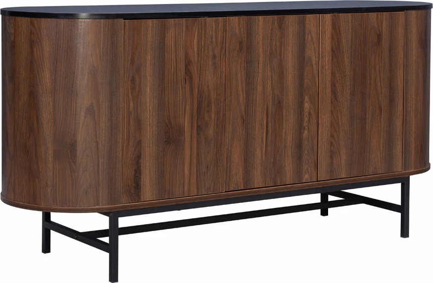 Bufe ovale me 3 dyer, ngjyrë arre, 150x45x74 cm