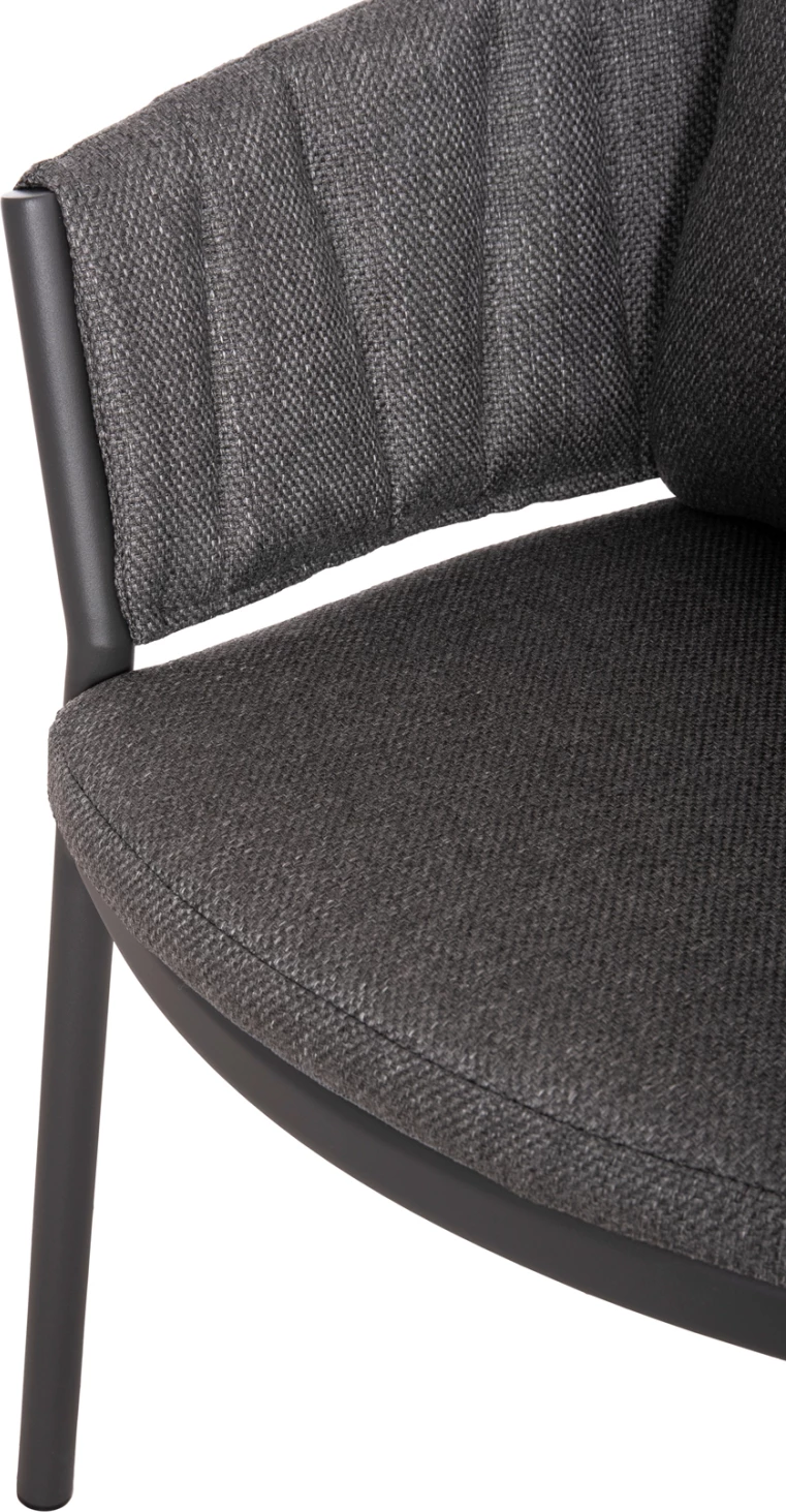 Karrige ngrënieje SHANKS, alumin, material OLEFIN, ngjyrë gri e errët, 62x60x75-80cm