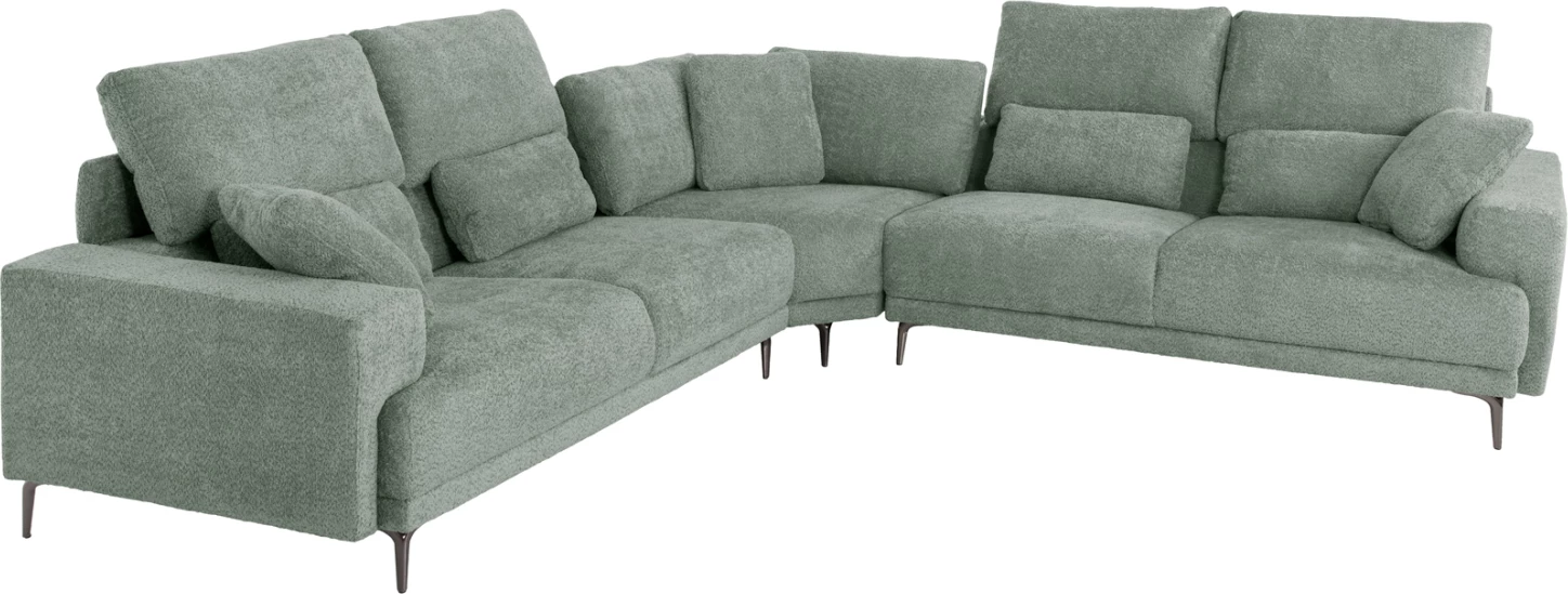 Kënd divani SYMMET FH3269.06, pëlhurë mente, këmbë antracit me shkëlqim, 314x236x90-102H cm